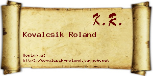 Kovalcsik Roland névjegykártya