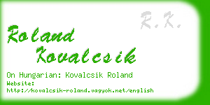 roland kovalcsik business card